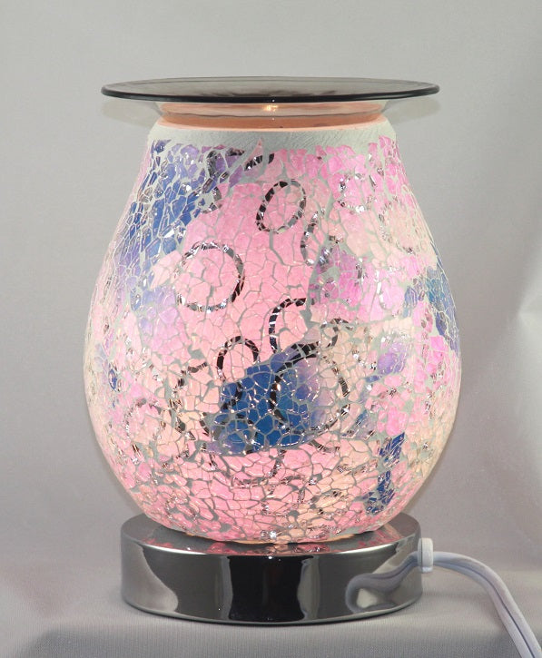 Pink Crackle Glass Oil Burner/Night Light