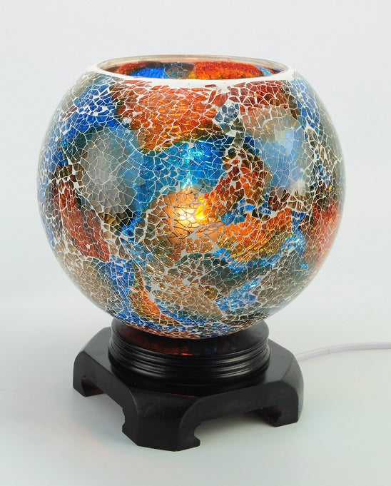 Blue And Orange Globe Fragrance Oil Burner/Lamp