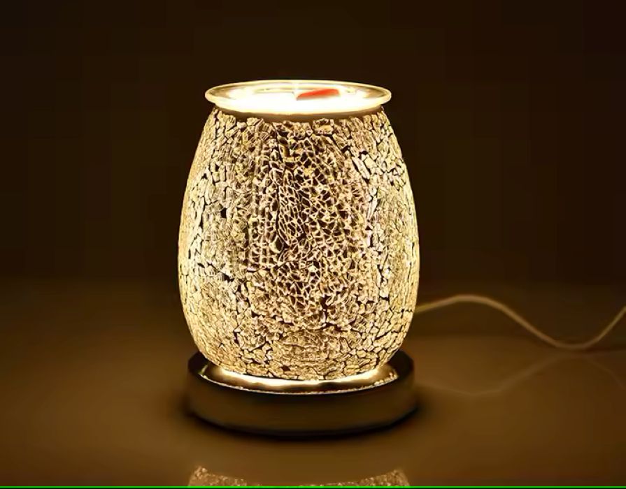 Crackle Glass Oil Burner/Night Light