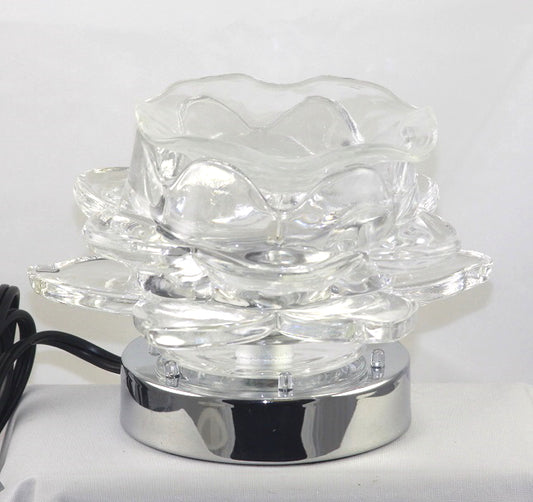 Clear Flower Fragrance Oil Burner/Night Light